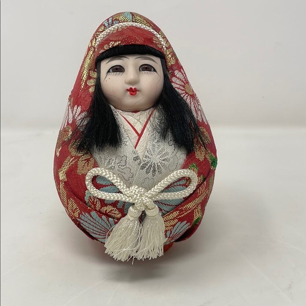 Vintage Japanese Doll Hime Daruma Roly Poly Wedding Doll